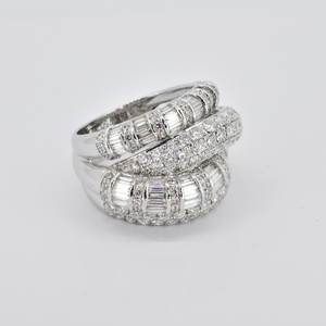 ข้ามสี่วง925เงินแท้ Baguette และรอบเพชรโมอิสซาไนต์ที่ทันสมัยแหวนเจ้าสาวงานแต่งงานเครื่องประดับสำหรับเป็นของขวัญ - Product Image 3