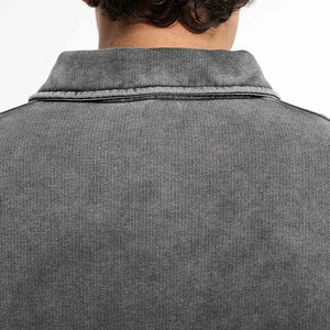 <b>Acid</b> Washed Trendy Half Zipper Sweatshirts Wholesale Custom Logo For Men's hoodies Men's Warm Winter Breathable Comfortable Warm - Product Image 6