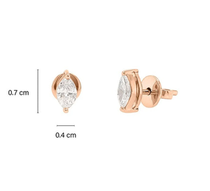 10k or massif rond marquise écologique laboratoire cultivé diamant boucles d'oreilles vis arrière boucles d'oreilles laboratoire diamant Halo boucles d'oreilles CVD Dia - Product Image 6