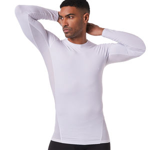 Camiseta Interior Negra de manga larga para hombre, camisas de poliéster de algodón de compresión térmica para hombre, camisetas para correr de capa Base para invierno - Product Image 1