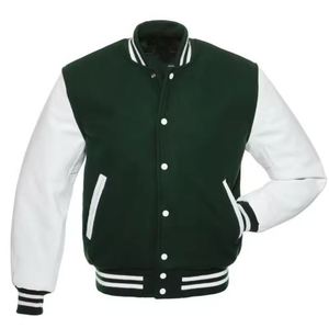 Veste universitaire en cuir pour hommes Streetwear Bomber d'hiver avec logo personnalisé broderie en chenille Patchwork de haute qualité Letterman pour hommes - Product Image 4