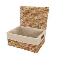 Panier de rangement rectangulaire fabriqué à la main avec poignée jacinthe d'eau tissé pots de fleurs jardinières pour jardin bureau à domicile fabriqué au Vietnam