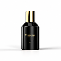Flacon pulvérisateur de parfum de voyage en verre côtelé transparent ou dépoli noir Mingsheng personnalisé de 15 ml, 20 ml, 30 ml, 50 ml, 100 ml pour cosmétiques