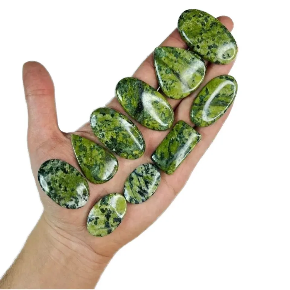 Wholesale Top Grade Natural Nephrite Jade Gemstone Handmade Mixed Cabochon for Jewelry Making Available in Custom Size and Shape