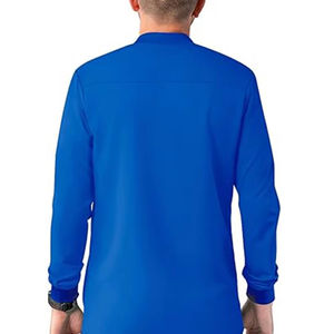 Blouse médicale pour homme en stretch de qualité supérieure, bleu royal, uniforme d'hôpital pour homme, vêtements médicaux pour adultes, polyester, rayonne, élasthanne - Product Image 4