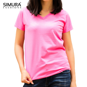 T-shirt réutilisable pour femme en coton biologique 100% de haute qualité, col en V, manches courtes, coupe régulière, grande taille, crop top écologique - Product Image 2