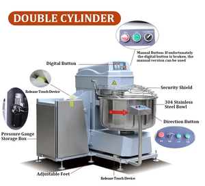 Công Nghiệp Công Suất Lớn Máy Trộn Thức Ăn Thiết Bị Bánh Thương Mại Thép Không Gỉ 25Kg 50Kg 75Kg 100Kg 200Kg Xoắn Ốc Bột Trộn - Product Image 5