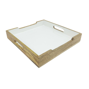 Bandeja para servir comida de diseño elegante, Color negro/blanco, utensilios de cocina elegantes de madera Natural, bandeja para servir comida y bebida personalizada - Product Image 6