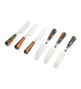 Stainless Steel Cheese Knife Set Glossy Silver Finishing Butter Knife Set With Designing Resin Handle Cheese Knifes Set - Product Image 1