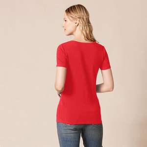 <b>Women's</b> Plus Size Summer <b>T</b>-<b>Shirt</b> Light Knit Soft Surface Breathable <b>Stretch</b> Slim Fit Eco-Friendly Spandex/Cotton - Product Image 2