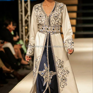 Caftán Árabe de 2 Piezas para Boda Real con Bordado y Cuentas Brillantes - Product Image 1