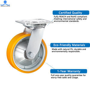 6 Zoll 8 Zoll Schwenk ausrüstung Stahl kern PU Schlag festes Nylon Hochleistungs-Lenkrad last 500kg - Product Image 5