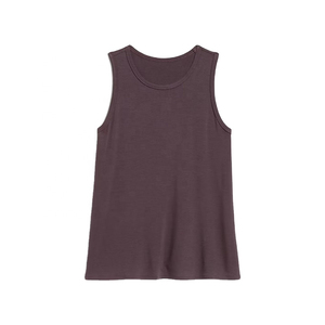 Camiseta sin mangas personalizada OEM para mujer, chaleco liso de corte holgado, camiseta informal suave de mezcla de algodón con cuello redondo para ropa de verano, venta al por mayor - Product Image 3