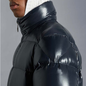 Chaqueta Acolchada de Primavera para Hombre, Cortavientos, Cuello Alto, Teñido Liso, Exterior de Algodón, Forro de Poliéster/Algodón, Estilo Urbano - Product Image 3