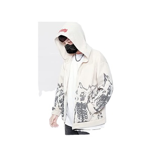 Sudadera con capucha de manga larga para hombre, con logotipo personalizado, de algodón, con estampado de cantidad, elegante, con cremallera, venta al por mayor - Product Image 1