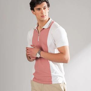 Quantité minimale de commande bas élégant luxe hommes Slim Fit Polo t-shirt sur mesure fermeture éclair col 2 panneaux à manches courtes décontracté hommes Polo t-shirt - Product Image 4