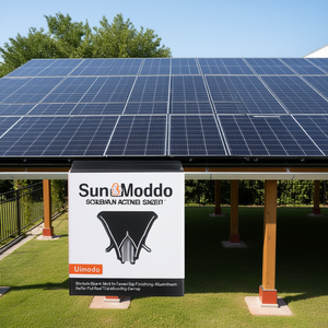 Jupe intérieure noire SunModo pour finition des bords de panneaux solaires - Rail en aluminium pour toit plat, toit en tuiles, abri de voiture - Product Image 3