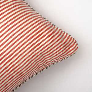 RIDHI Classic Striped 100% Cotton Envelope Closure Cushion Cover | Hand Block Printed <b>Throw</b> Pillow Cover Removable Decor - Product Image 2