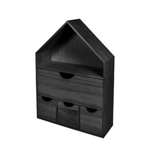 JGWOOD DESIGNS Organisateur d'épices mural en bois en forme de maison, support de rangement anti-poussière à trois niveaux - Product Image 4