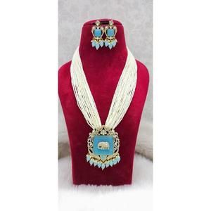 Trending Indian Bridal Wedding Party Wear Collar Conjunto largo Monalisha Stone Trending Mehndi Polish para aniversario Uso diario - Product Image 2