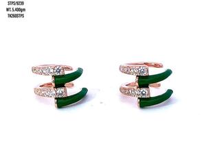 S925 boucles d'oreilles argent zircon fleur de luxe boucles d'oreilles en cristal doux en forme de fantaisie pierre verte Zircon diamant boucles d'oreilles pour femmes - Product Image 1