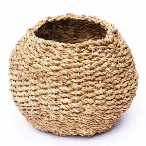 Standard Quality Natural Friendly Round Sea Grass Basket Customized MOQ Cheap Price Export from Bangladesh