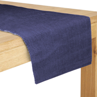 Chemin de table en coton côtelé 100% bleu marine, motif uni tissé, personnalisable, style européen moderne, pour Noël, mariages, maisons, hôtels