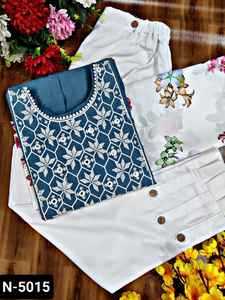 Indian Traditional Wear <b>Fancy</b> Rubi Cotton Material <b>Fancy</b> Kurtis Pent Set with Crepe Fabric Digital Printed Dupatta for Women - Product Image 6