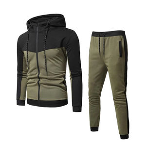 Ensemble de survêtement décontracté pour homme, coupe-vent et combinaison imprimée délavée à l'acide, design 2-en-1, éco-responsable, hiver, personnalisable OEM - Product Image 1