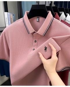 T-shirt pour homme en jersey 100% coton, mode estivale, respirant, manches courtes, logo brodé classique sur le devant - Product Image 5