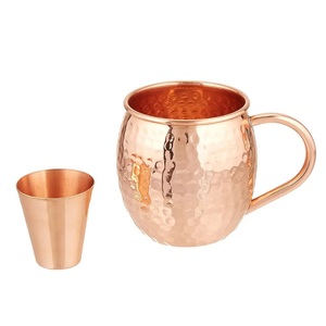 Top Quality Copper Mugs Moscow Mule <b>Coffee</b> Stainless Steel Wine Cup Copper Cocktail Glass Hammered Cup Glass With Handle Mugs - Product Image 3
