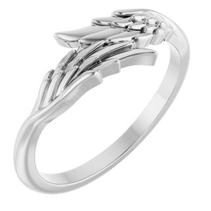 Rose Gold 18K Plated Angel Wings Cluster <b>Ring</b> Fashionable Trendy Eternity Inlay with Christian Religious Theme Perfect Gift - Product Image 1