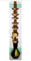 Chicha Farida de luxe égyptienne sur mesure, en bois sculpté et laiton, modèle Wonder Hookah Mini Type Droit, technique miroir, motif unique