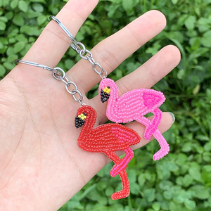 Lindo Llavero de Fresa y Cereza Hecho a Mano con Cuentas, Estilo Boho, Colgante para Bolso, Flamingo, Amor, Regalo de Joyería para el Día de San Valentín - Product Image 3