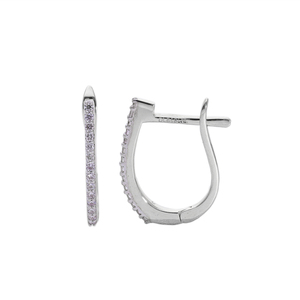 <b>14K</b> Yellow <b>Gold</b> Rhodium Plated <b>Hoop</b> <b>Earrings</b> for Everyday Wear 0.14CT Natural Diamond Brilliant Cut Women's Fashion Jewelry - Product Image 2