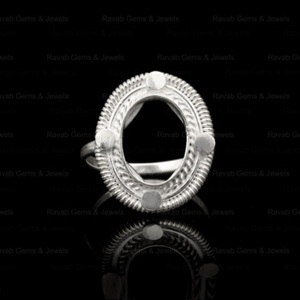 Top Selling 925 Silver Cocktail <b>Ring</b> 8x10mm Oval High Quality Semi Mount Blank Bezel Setting <b>Ashes</b> Jewelry Findings Components - Product Image 4