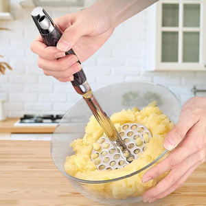Strong Metal Potato Masher for Daily Kitchen Use Easily Mashes Potatoes Vegetables Fruits for <b>Smooth</b> Consistent Texture - Product Image 6