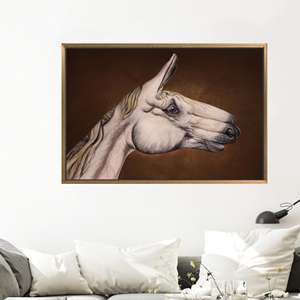 ภาพพิมพ์บนผ้าใบ 3 มิติ รูปม้าสไตล์สมัยใหม่ - ของตกแต่งผนังแบบนามธรรม,1P:กรอบสีทอง - Product Image 1