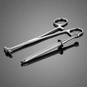 Pinzas Profesionales Manuales de Acero para Perforaciones de Ombligo, Oreja, Septum y Labio, Juego de Agujas con Abre y Cierra, Cumple con los Estándares de Seguridad - Product Image 1