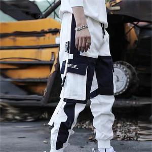 2024 SDS, pantalones de chándal Cargo negros informales para hombre, cintura media, ajuste holgado con rastreador de bolsillo y cinta, pantalones de chándal de Hip Hop - Product Image 3