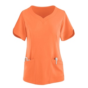 Ensemble de gommage pour dames Uniforme Col V Top Pantalon Infirmière Personnalisé Propre Logo Tailles Médical Hôpital Clinique Vente en gros Remise Ensemble de gommage - Product Image 1