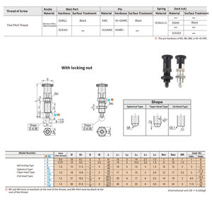 Émbolo de indexación de acero al carbono de acero inoxidable M8 M10 M12 con pasador de indexación de perilla de tracción - Product Image 6