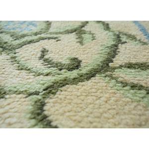 Alfombra de Lana Anudada a Mano Aalam Verde con Patrón Floral Abstracto para Sala de Estar, Pasillo, Rectangular, Modelo Juvenil-Pae-5955 - Product Image 3
