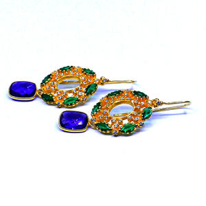 Chrome Diopside Blanc Topaze Améthyste Boucle D'oreille En Argent Sterling 925 Pierre Précieuse Plaqué Or Femmes Couple Précieux - Product Image 4