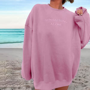 Haute qualité femmes décontracté surdimensionné tricoté coton polaire pull à capuche sweat impression personnalisée avant coupe ample hiver - Product Image 3