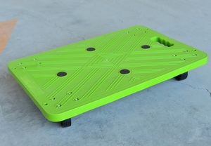 Carro de plástico de alta capacidad de 200 libras, polipropileno ligero, cuatro ruedas, enfoque suave, Plataforma para todas las direcciones - Product Image 5