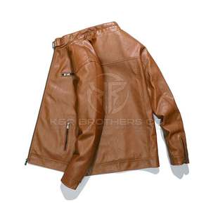 Chaqueta de invierno de cuero a la moda para hombre, abrigo cómodo de uso diario con diseño de moda, chaqueta de invierno de cuero PU ajustada para hombre - Product Image 5