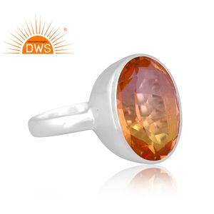 แหวนควอตซ์แบบซ้อนได้ทำจากเงินแท้ไบโอมอร์แกไนต์แบบคู่สำหรับผู้ผลิตเครื่องประดับควอตซ์แบบปรับแต่งได้ - Product Image 3