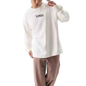 T-shirt à manches longues avec logo personnalisé en coton doux et respirant coupe classique avec une touche moderne - Product Image 5