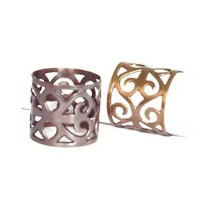 Porte-serviettes rond en bois d'acacia fait à la main, lot de 4 pour la décoration de table à la maison - Product Image 4